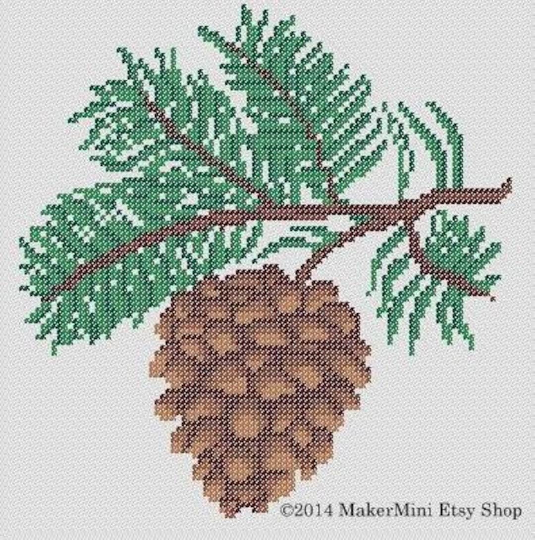 Pinecone Cross Stitch Pattern Etsy Pinecone Cross Stitch Pattern Etsy