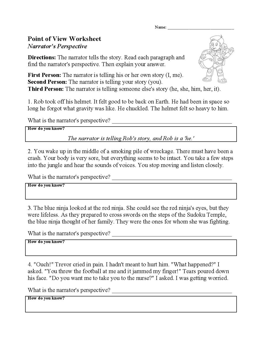 Point Of View Worksheet Elements Of Fiction Activity Point Of View Worksheet Elements Of Fiction Activity