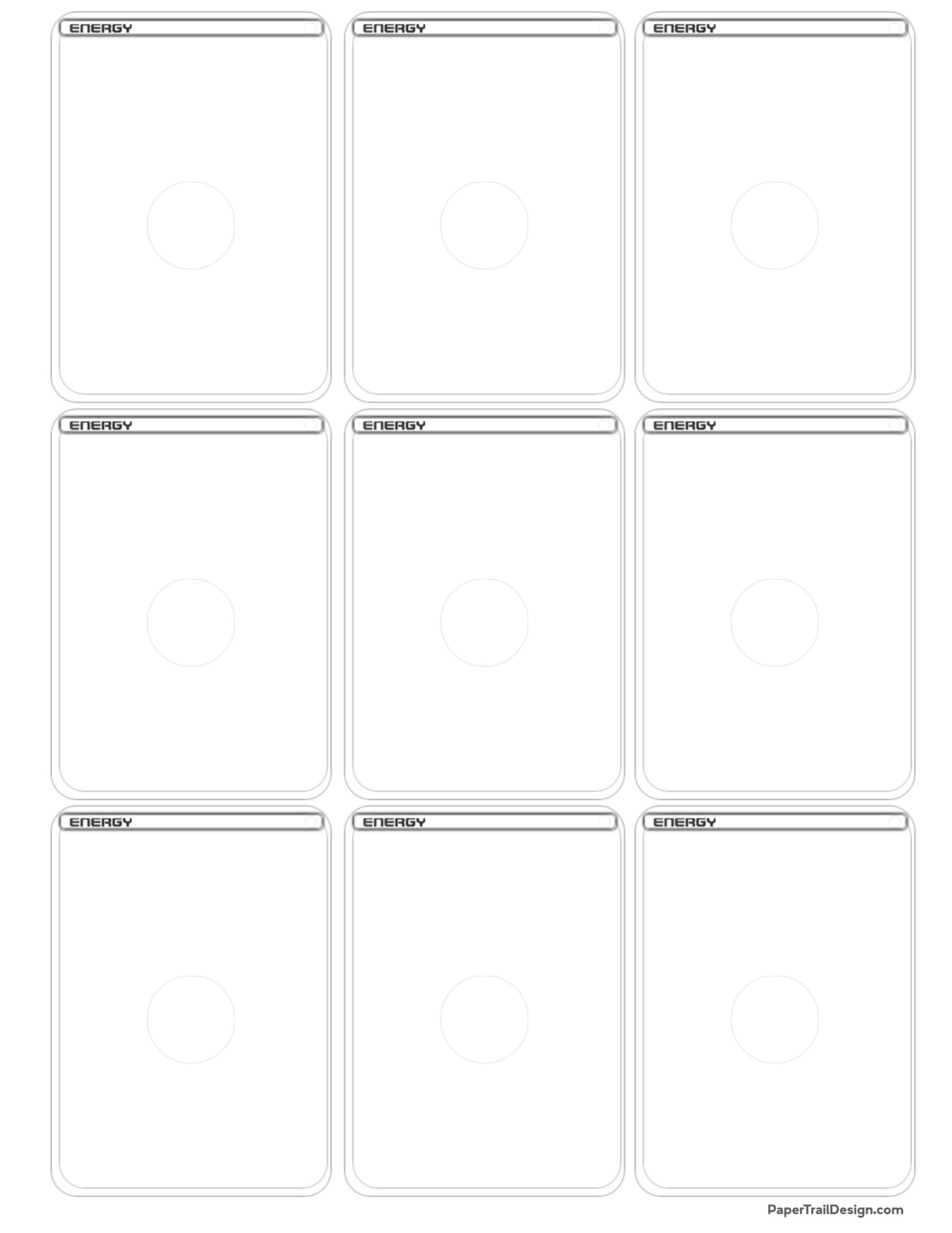 trading card template printable