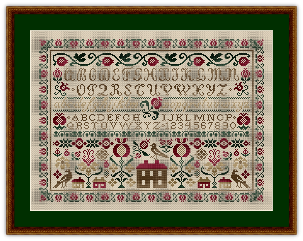 Pomegranate Alphabet Sampler Cross Stitch Pattern 1055 Happiness Is HeartMade Cross Stitch Patterns Pomegranate Alphabet Sampler Cross Stitch Pattern 1055 Happiness Is HeartMade Cross Stitch Patterns