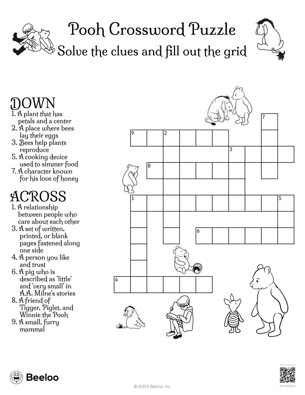 Pooh Crossword Puzzle Beeloo Printable Crafts And Activities For Kids Pooh Crossword Puzzle Beeloo Printable Crafts And Activities For Kids