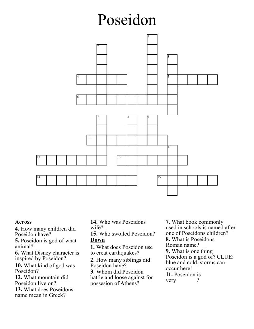 Poseidon Crossword WordMint