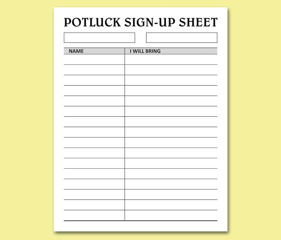 Potluck Sign Up Sheet Printable Holidays Events Potluck Brunch Dinner Party Food Signup Organizer Instant Download Letter A4 PDF Etsy Potluck Sign Up Sheet Printable Holidays Events Potluck Brunch Dinner Party Food Signup Organizer Instant Download Letter A4 PDF Etsy