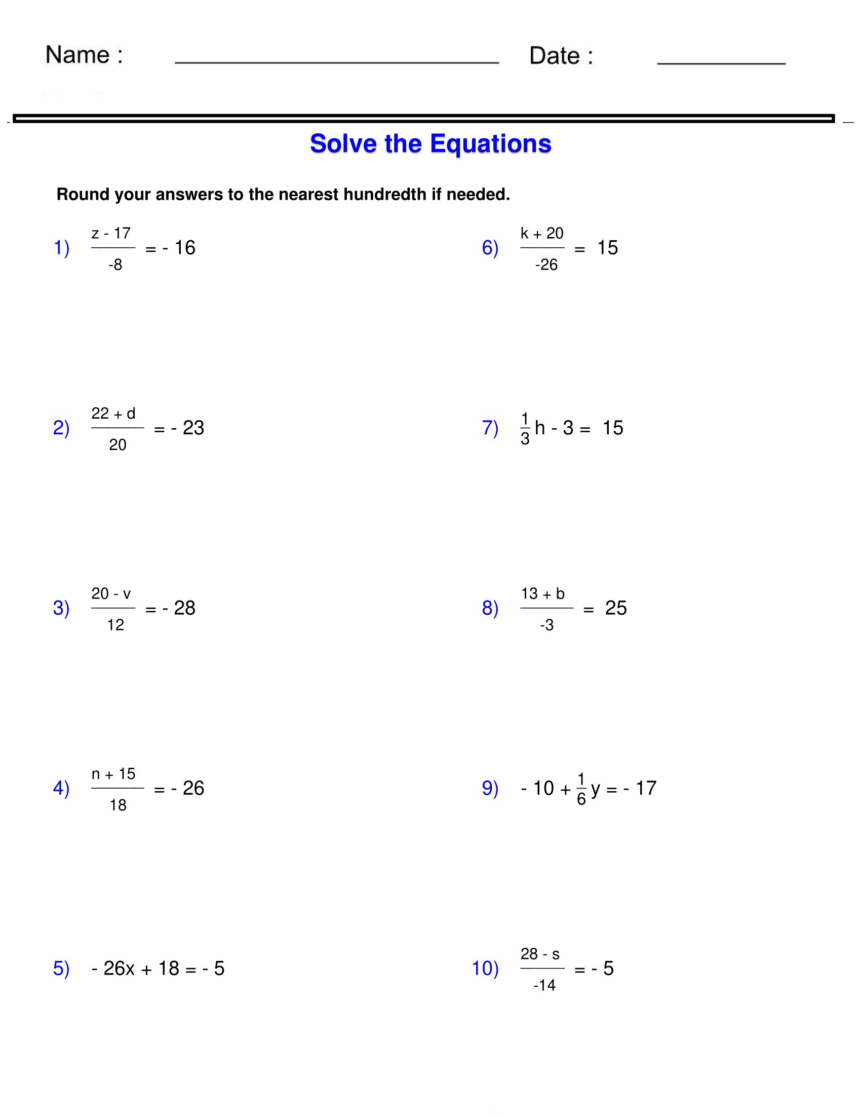 Pre Algebra Equations Two Step Equations Containing Integers Worksheets Made By Teachers Pre Algebra Equations Two Step Equations Containing Integers Worksheets Made By Teachers