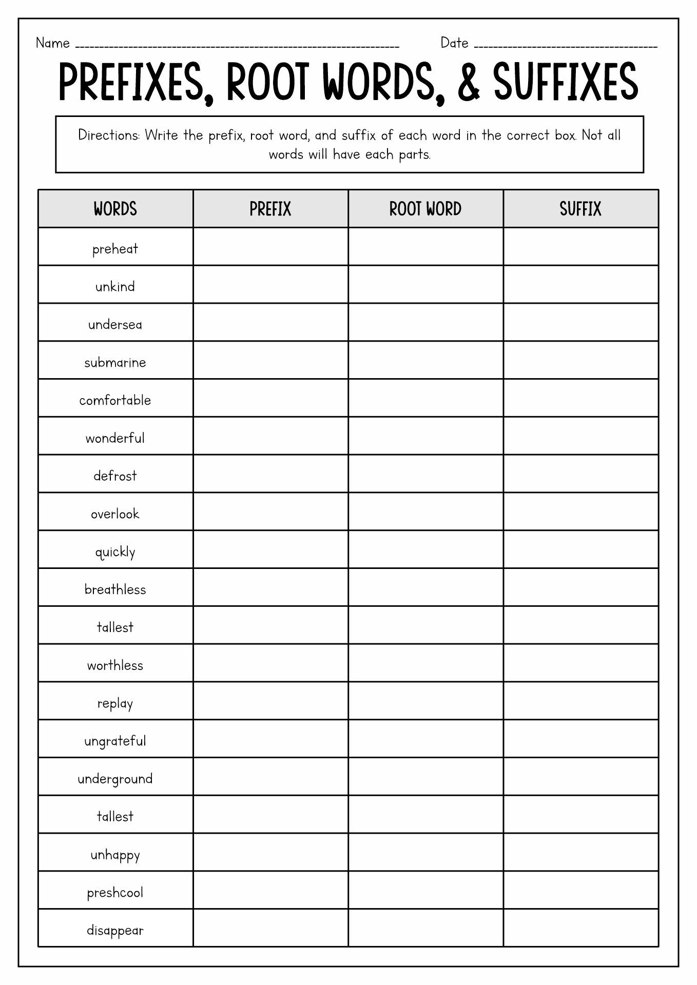 Prefix Suffix Worksheets Prefixes And Suffixes Prefixes Worksheets Library Prefix Suffix Worksheets Prefixes And Suffixes Prefixes Worksheets Library