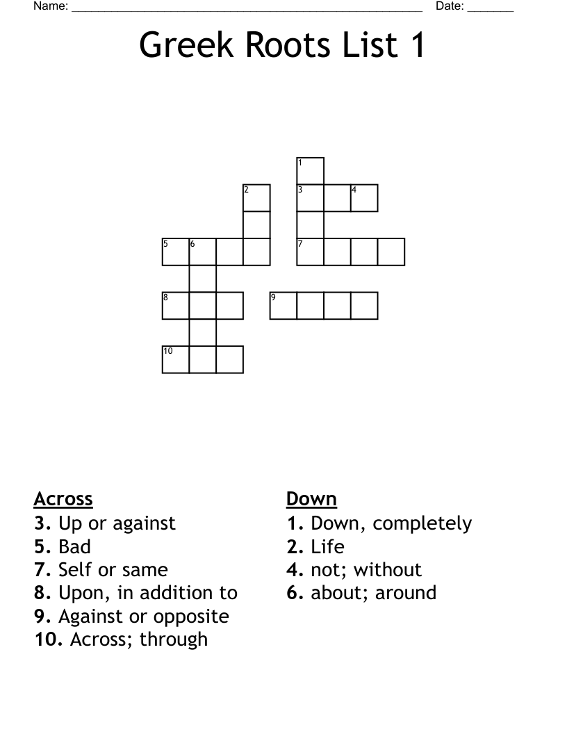 Prefixes And Suffixes Crossword WordMint