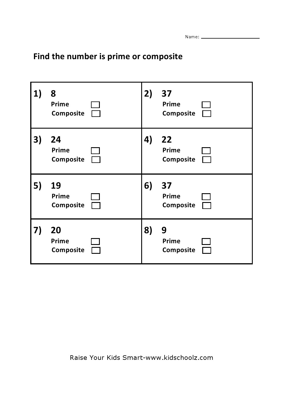 Prime And Composite Numbers Worksheet 1 Kidschoolz Worksheets Library Prime And Composite Numbers Worksheet 1 Kidschoolz Worksheets Library