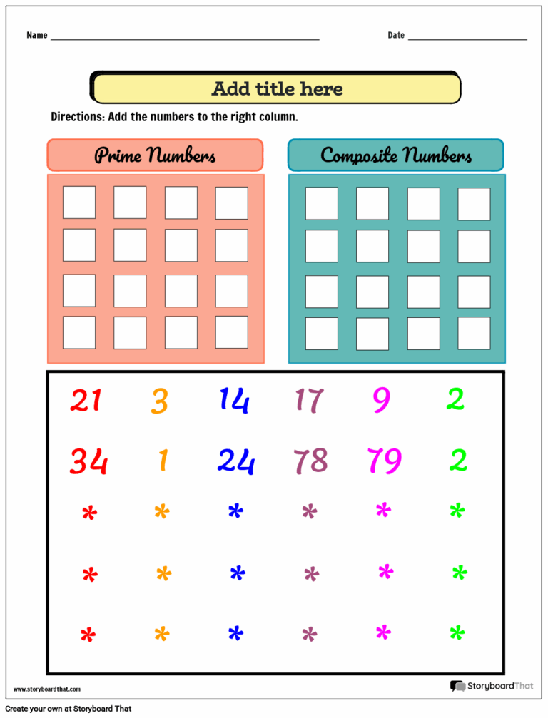 Prime Composite Numbers Worksheets Free Customizable