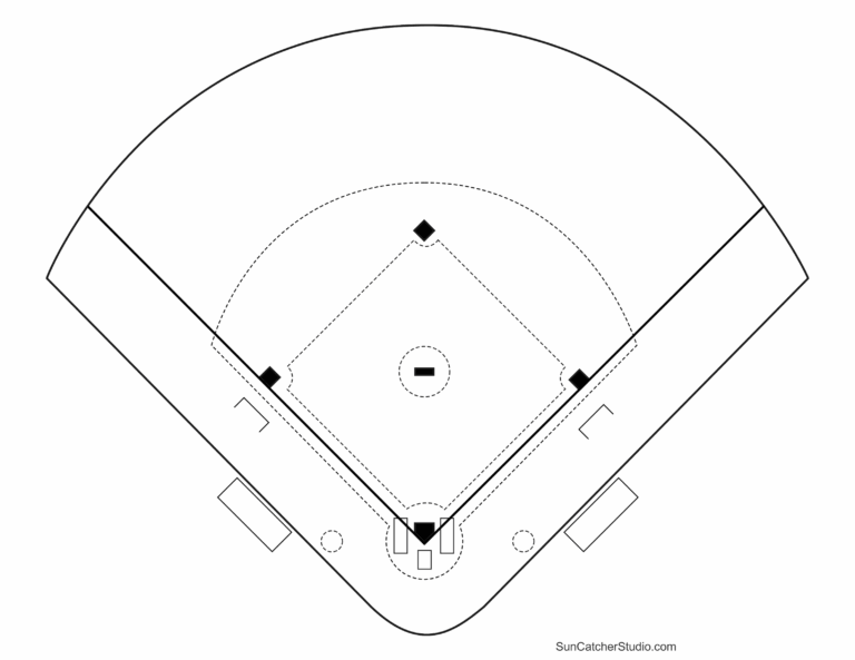 Printable Baseball Field Diagram Softball Diamond Templates Free Printables Monograms Design Tools Patterns DIY Projects