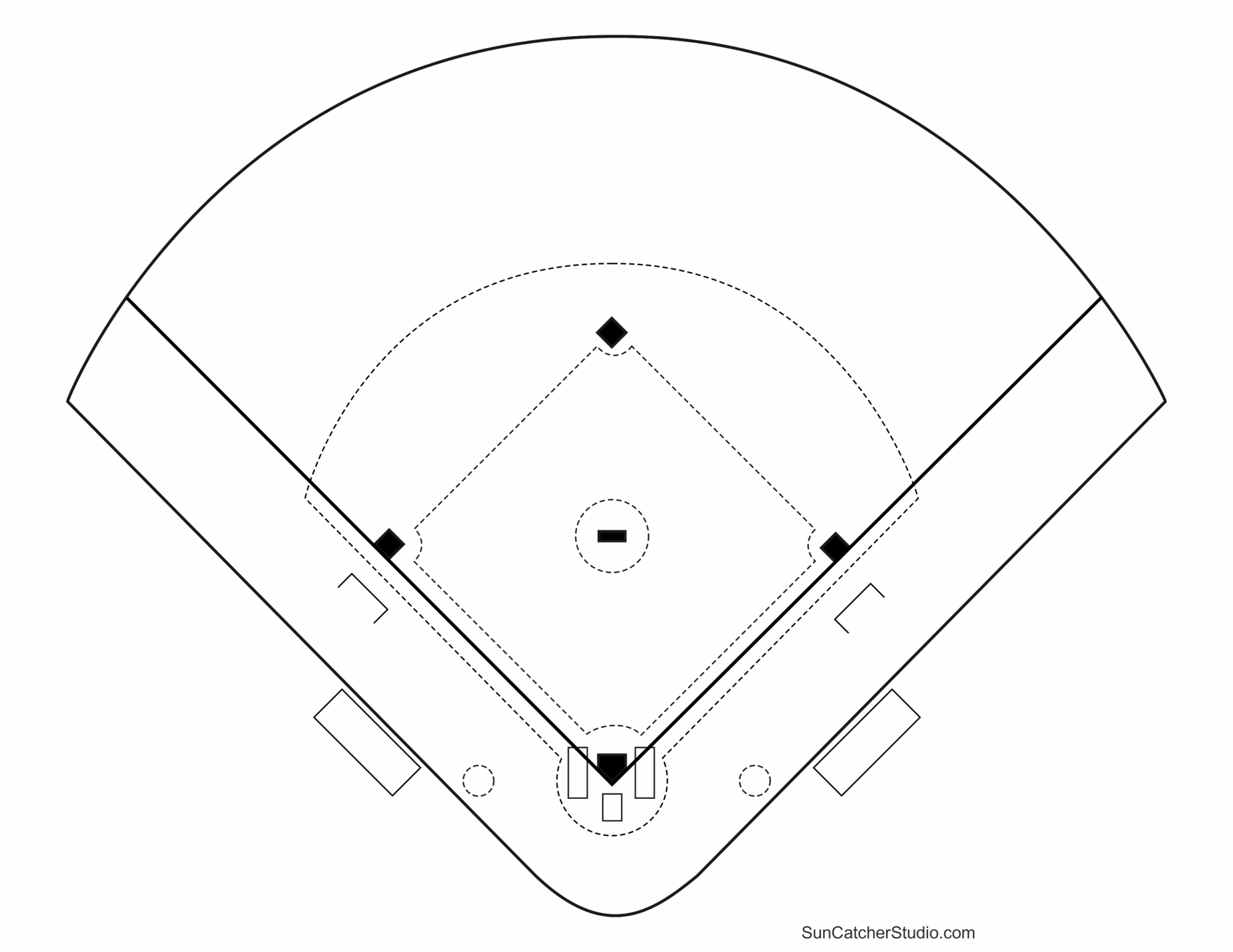 Printable Baseball Field Diagram Softball Diamond Templates Free Printables Monograms Design Tools Patterns DIY Projects