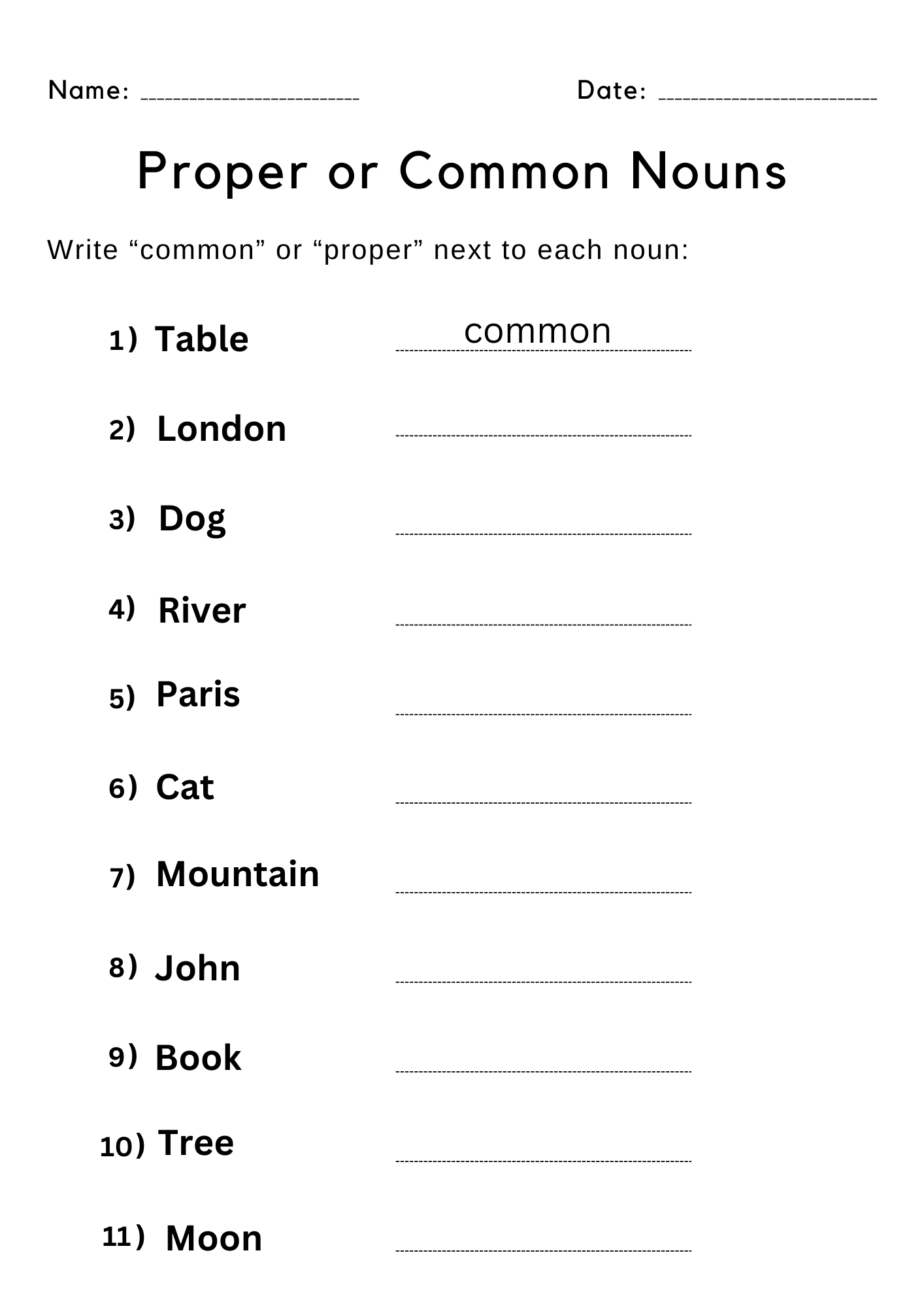 Printable Common Noun And Proper Nouns Worksheet For Grade 1 Made By Teachers Printable Common Noun And Proper Nouns Worksheet For Grade 1 Made By Teachers