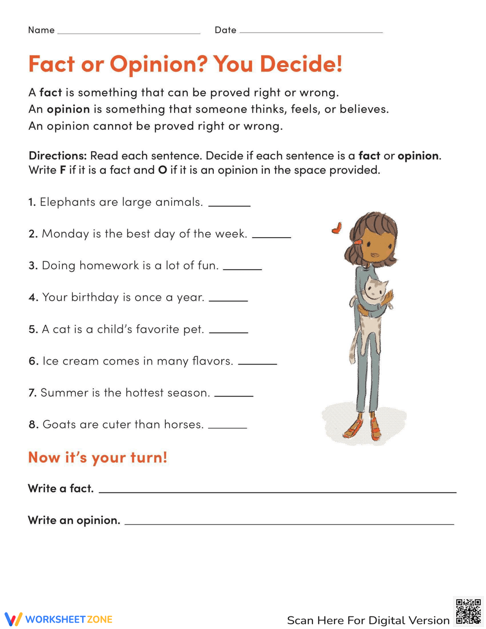 fact or opinion worksheet fact or opinion worksheet