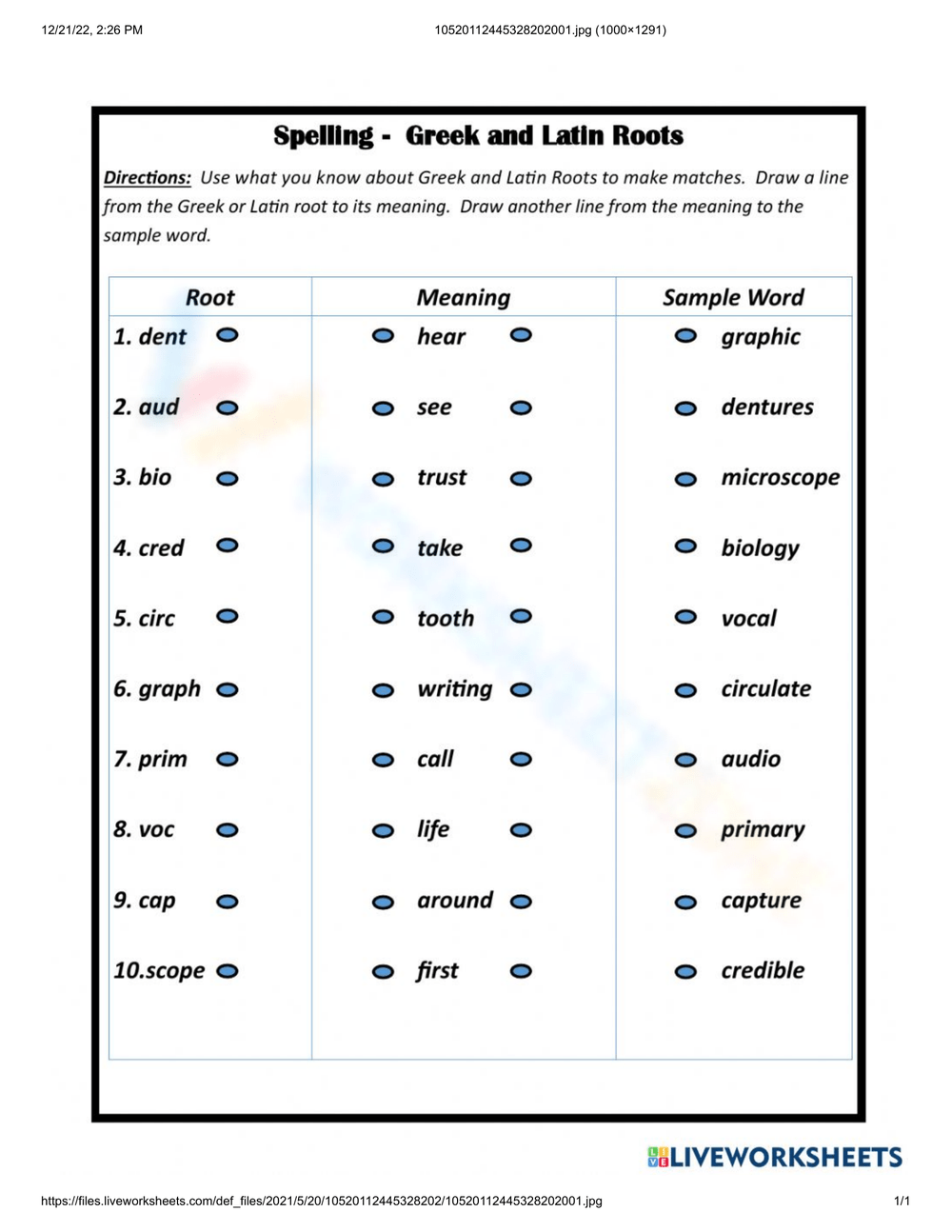 Printable Grade 5 Greek And Latin Roots Worksheets Printable Grade 5 Greek And Latin Roots Worksheets