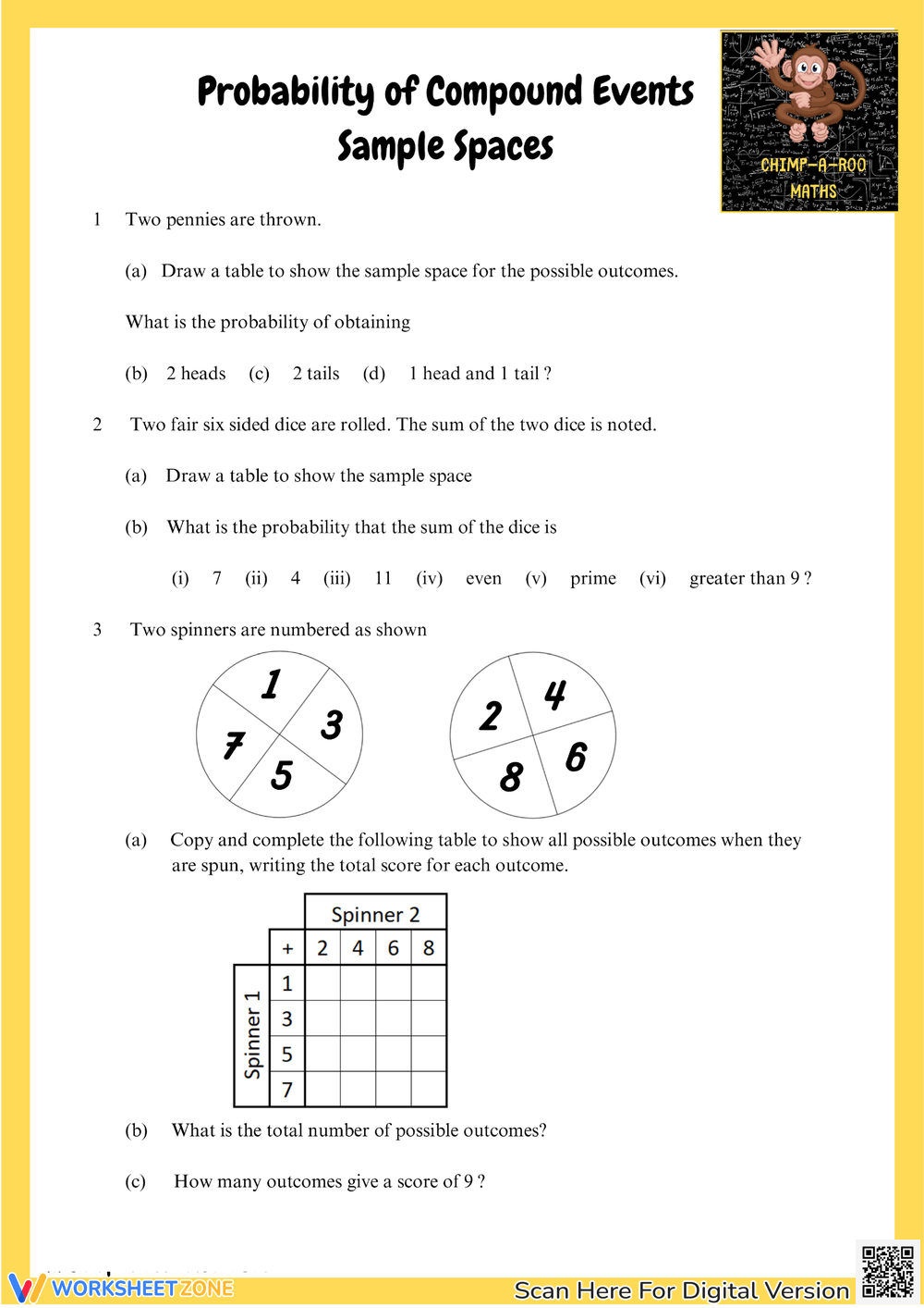 Printable Grade 8 Probability Of Compound Events Worksheets Printable Grade 8 Probability Of Compound Events Worksheets
