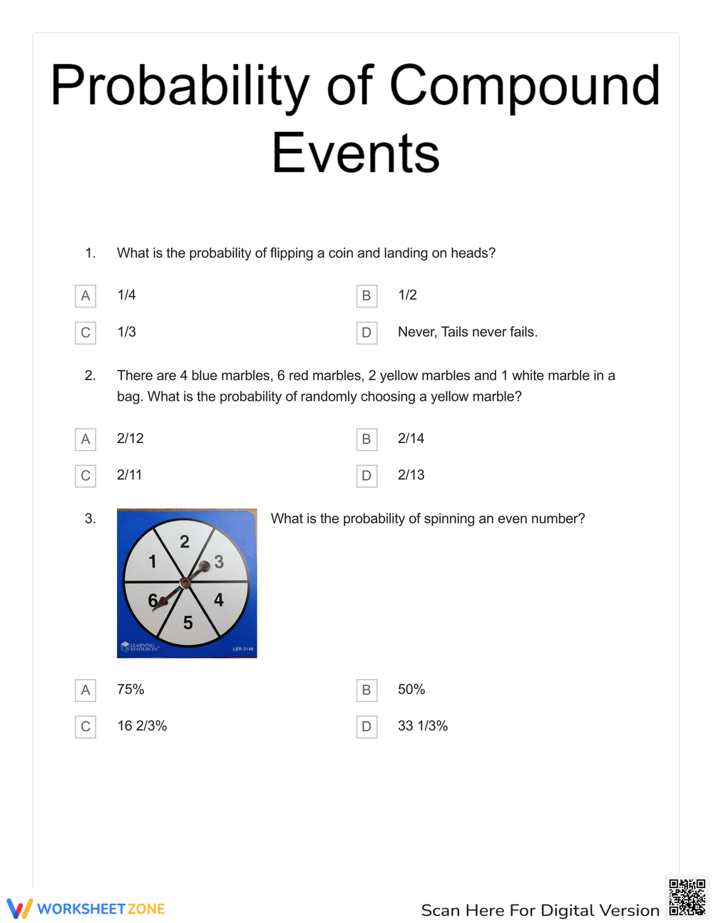 Printable Grade 8 Probability Of Compound Events Worksheets Printable Grade 8 Probability Of Compound Events Worksheets