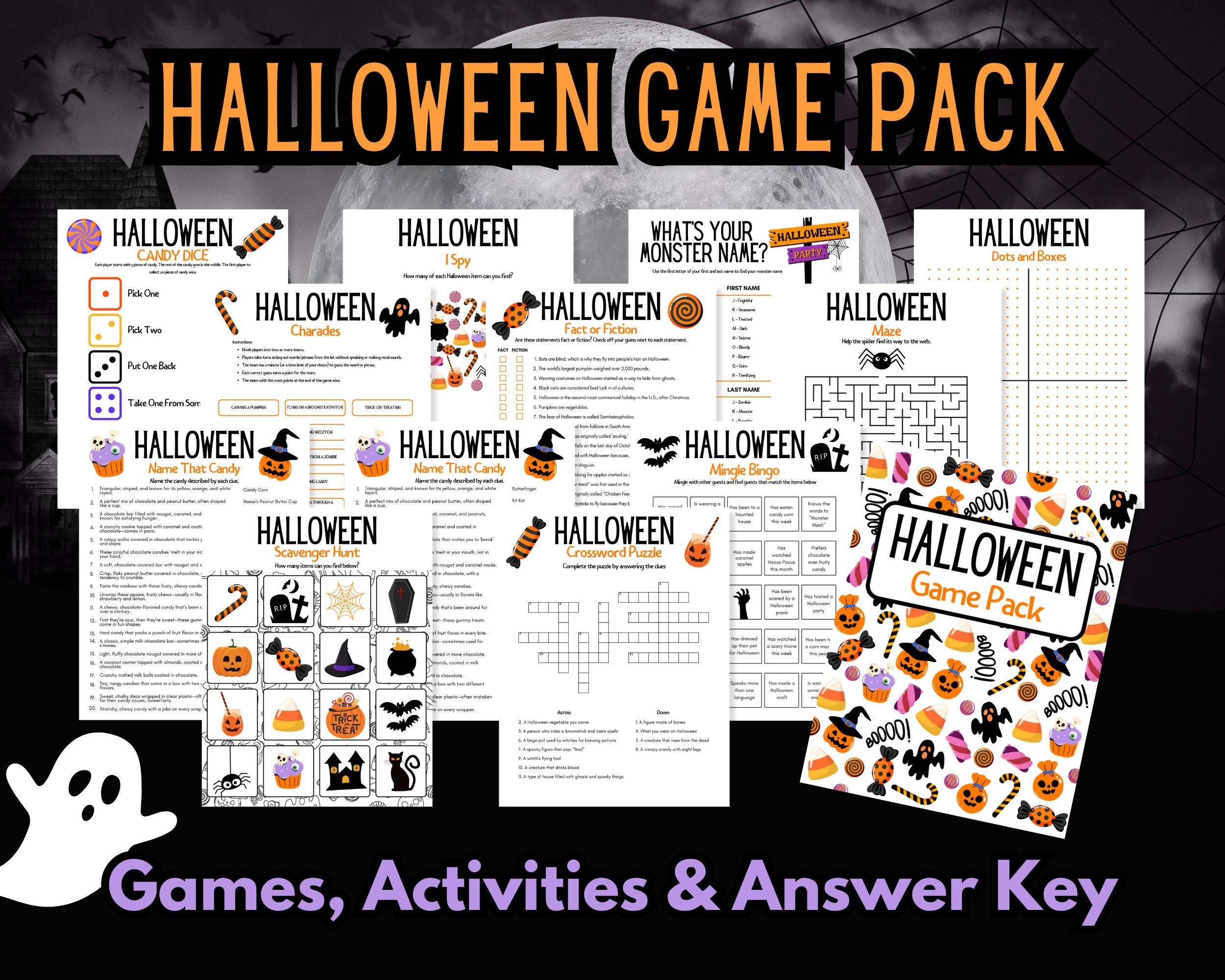 Printable Halloween Game Pack Fun Spooky Activities For Kids And Families Includes Word Search Trivia Riddles Charades And More Etsy Printable Halloween Game Pack Fun Spooky Activities For Kids And Families Includes Word Search Trivia Riddles Charades And More Etsy