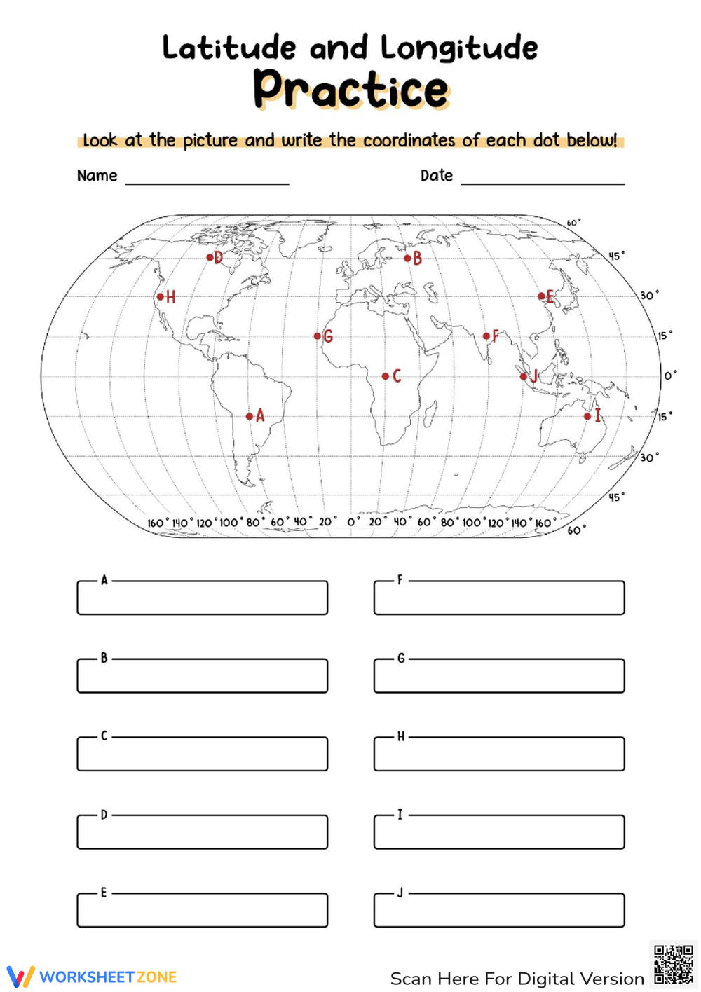 Printable Latitude And Longitude Worksheets Printable Latitude And Longitude Worksheets
