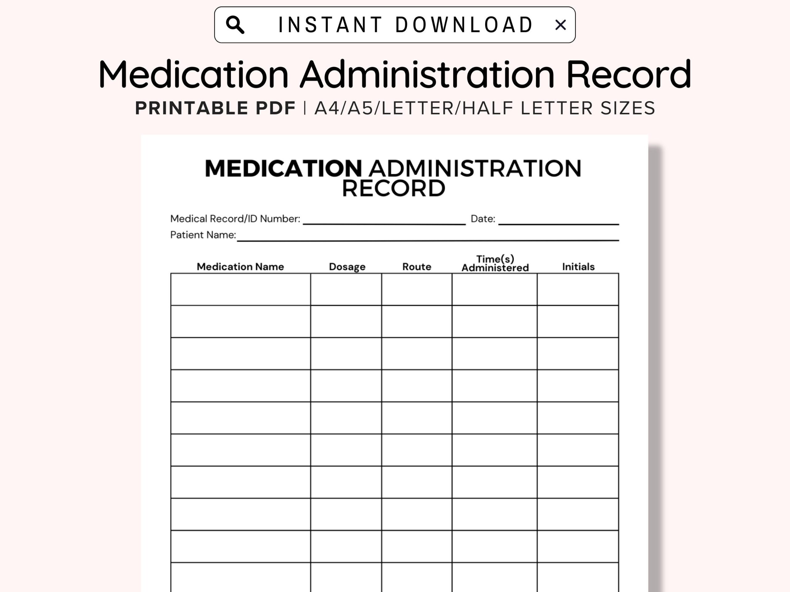 Printable Medication Administration Record Ready To Print Medication Log Chart Post surgery Medication Chart Paramedics And Nurses Etsy Printable Medication Administration Record Ready To Print Medication Log Chart Post surgery Medication Chart Paramedics And Nurses Etsy