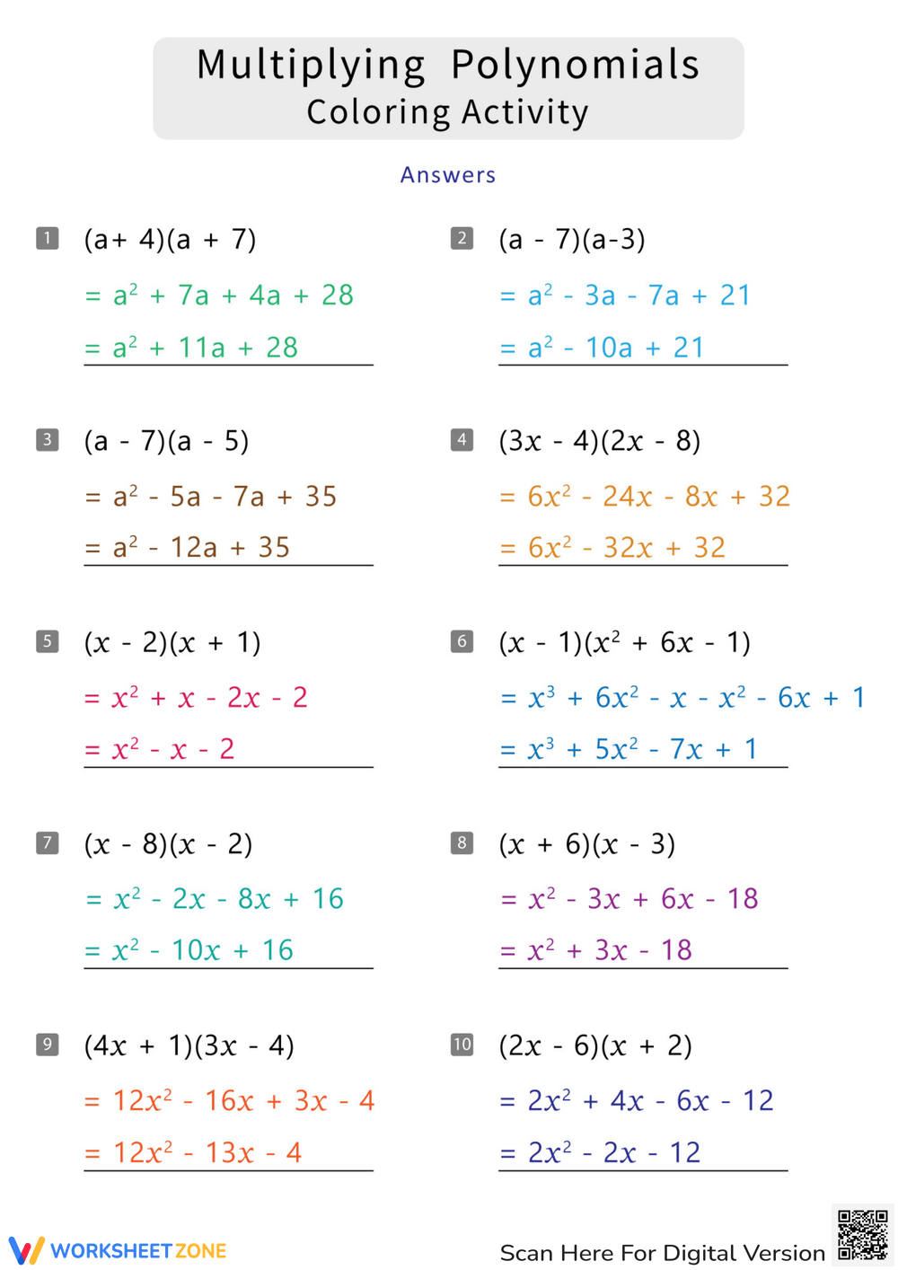 Printable Multiplying Polynomials Worksheets Printable Multiplying Polynomials Worksheets