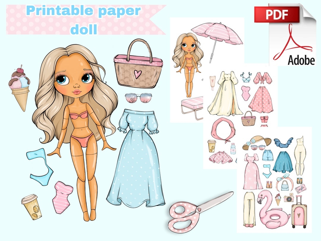 Printable Paper Doll Summer Blythe With Clothes Digital PDF Girly Busy Book Activity Dress Up Cut Out Doll Fashion Girl Template DIY Etsy Israel Printable Paper Doll Summer Blythe With Clothes Digital PDF Girly Busy Book Activity Dress Up Cut Out Doll Fashion Girl Template DIY Etsy Israel