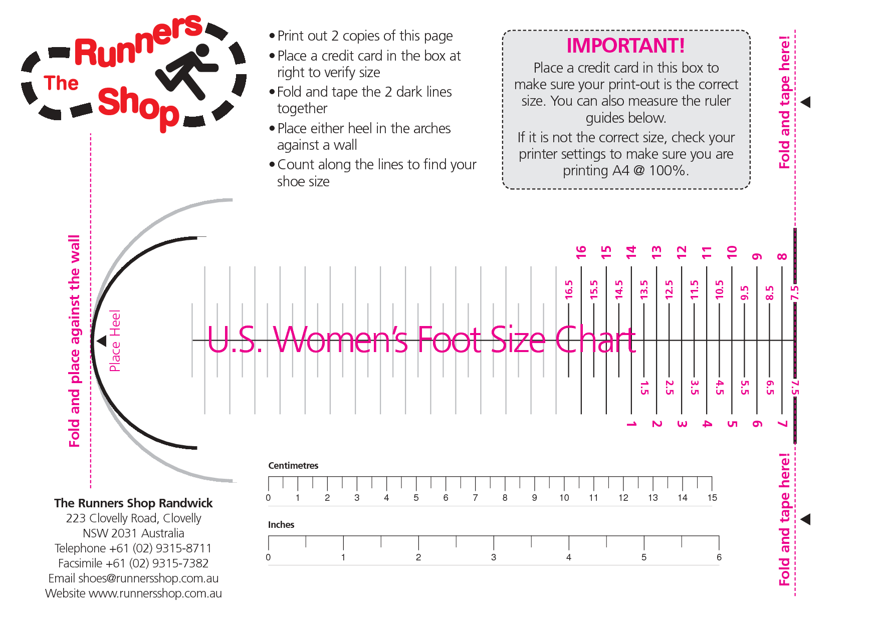 Printable Shoe Size Chart Women s Hotsell