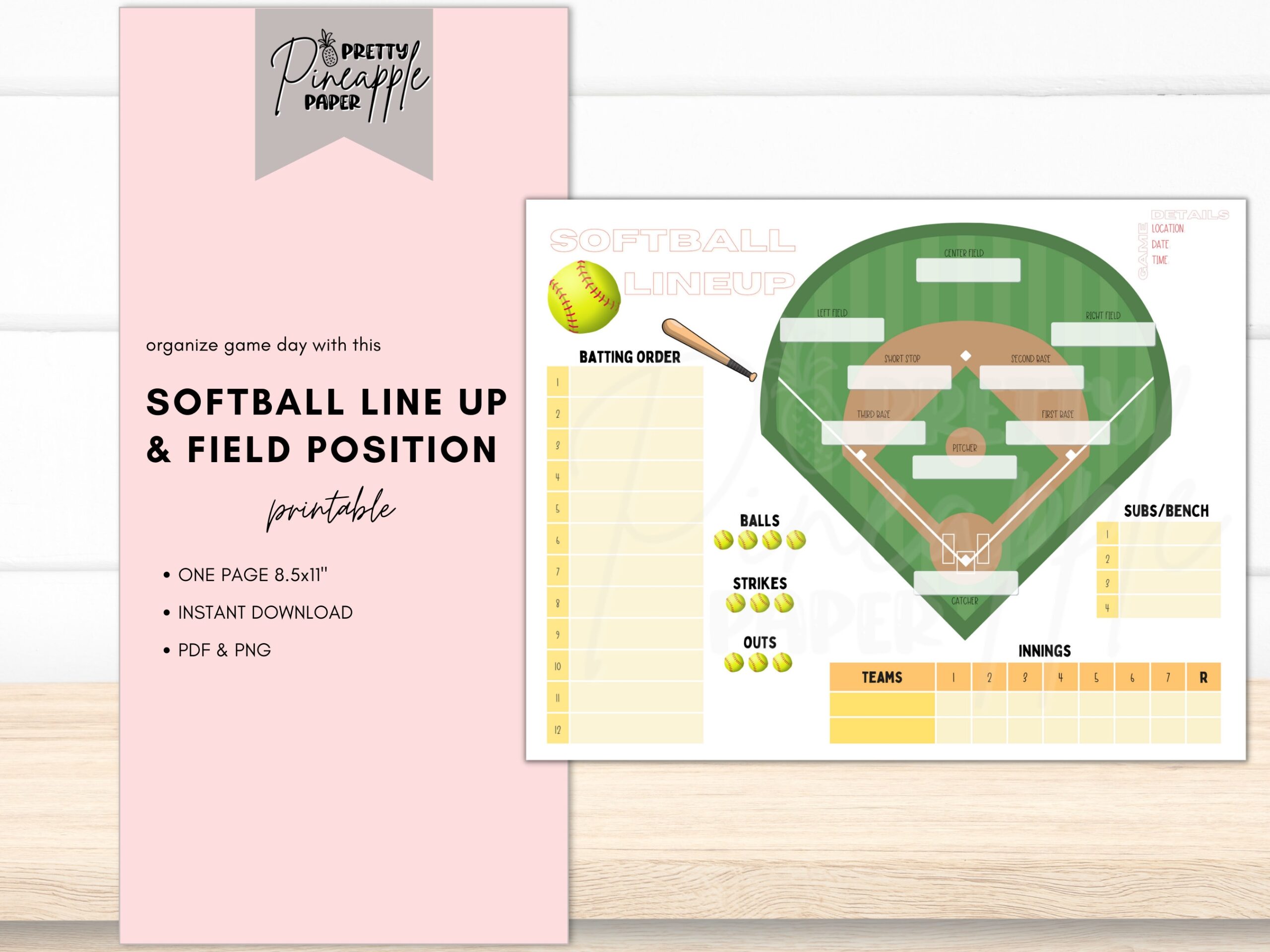 printable softball field position template