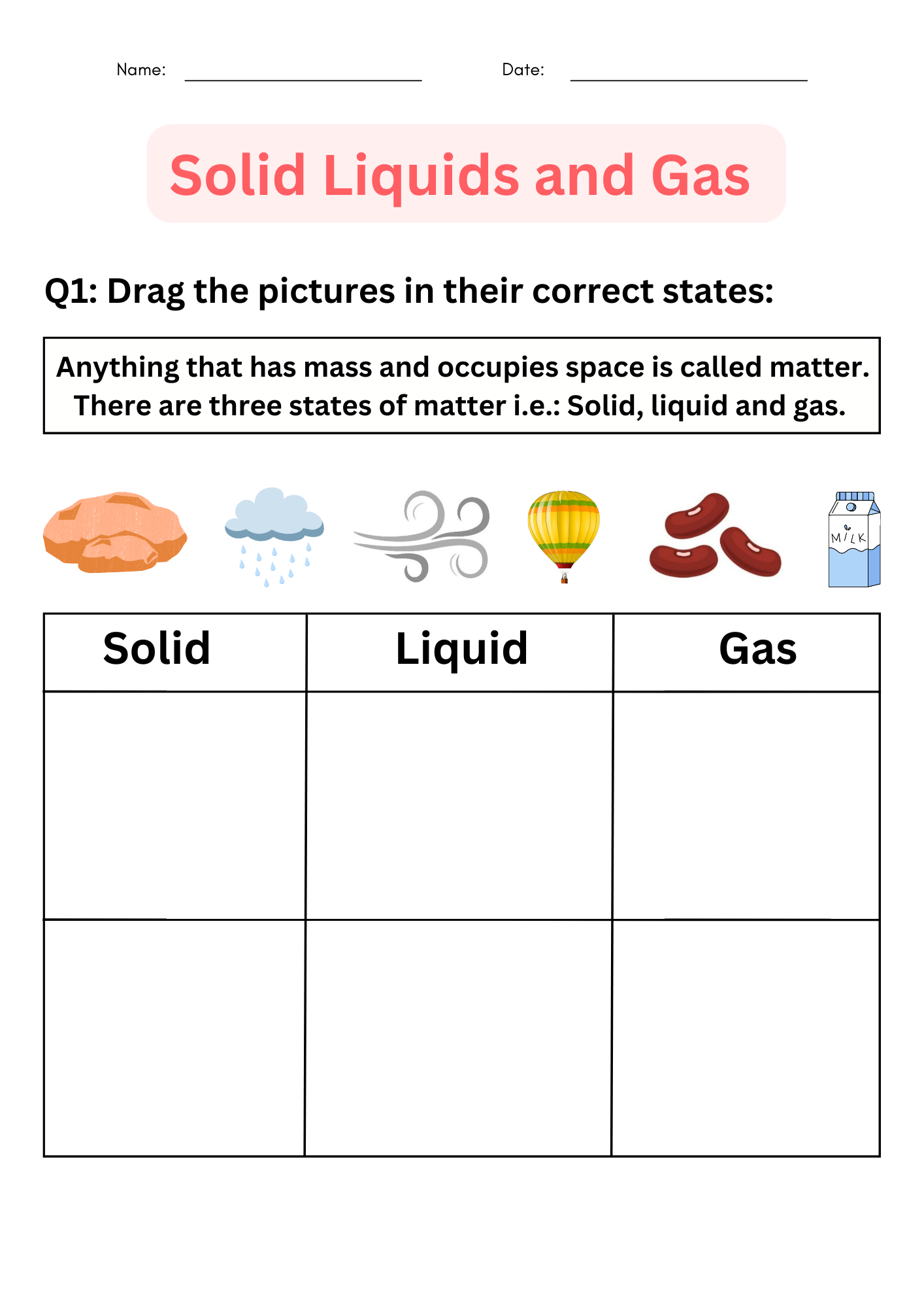 Printable Solid Liquids And Gas Worksheets For Grade 1 2 3 Made By Teachers Printable Solid Liquids And Gas Worksheets For Grade 1 2 3 Made By Teachers