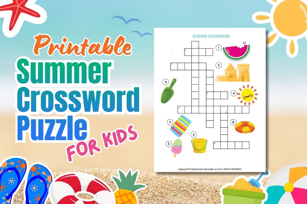 Printable Summer Crossword Puzzle For Kids Printable Summer Crossword Puzzle For Kids