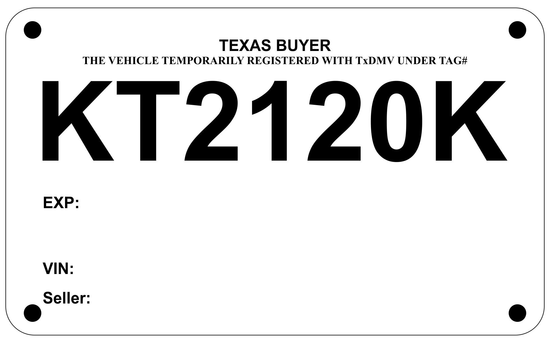 Printable Tear Resistant Temporary Tags Blank For Car Dealerships License Plate Clear Protector