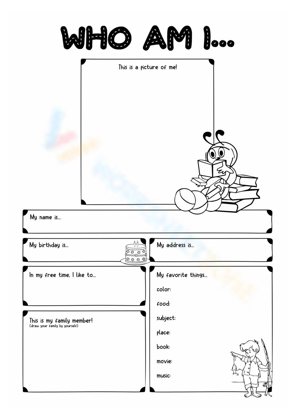 Printable Who Am I Worksheets Printable Who Am I Worksheets