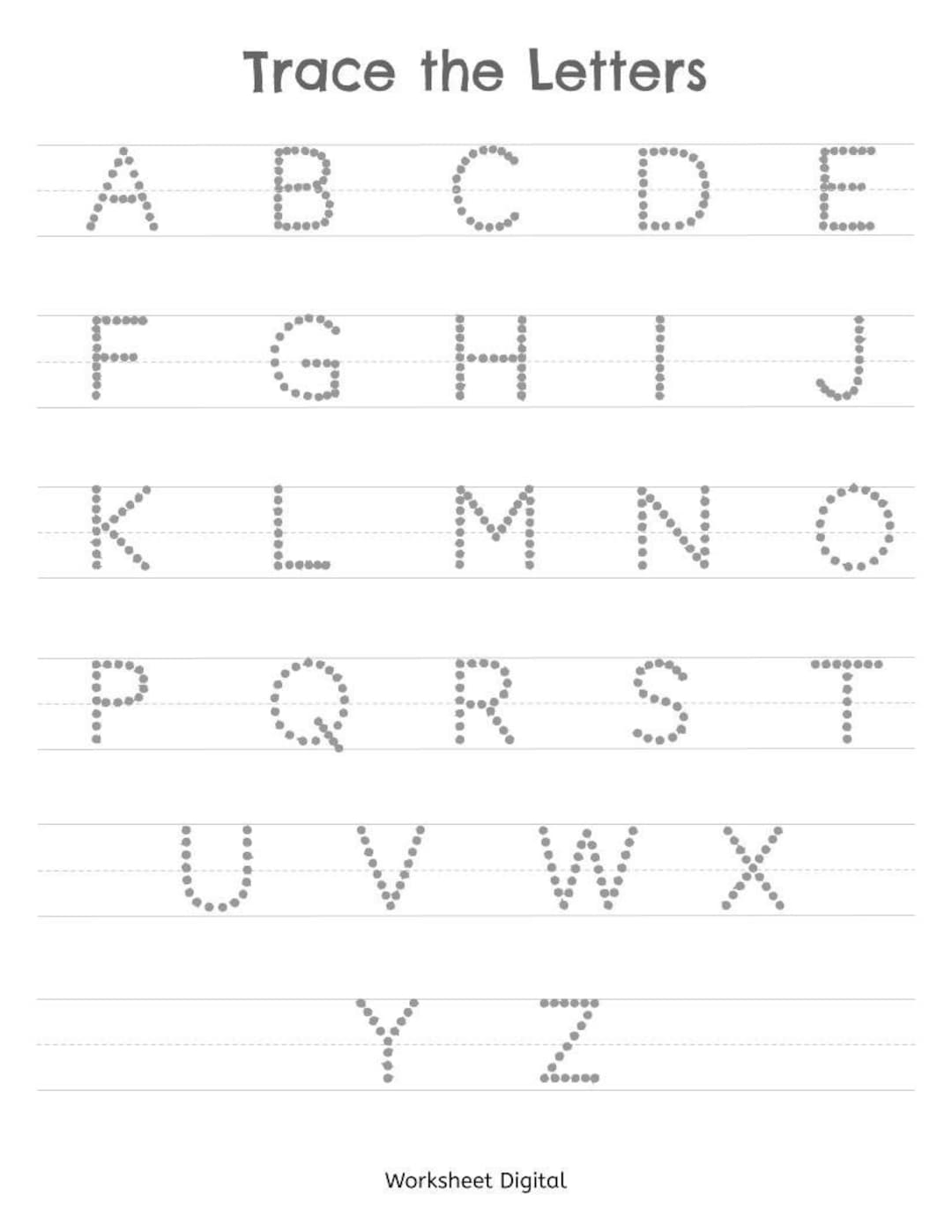 Printable Worksheets Trace The Letters Uppercase A Z Preschool Kindergarten Homeschool Etsy Printable Worksheets Trace The Letters Uppercase A Z Preschool Kindergarten Homeschool Etsy