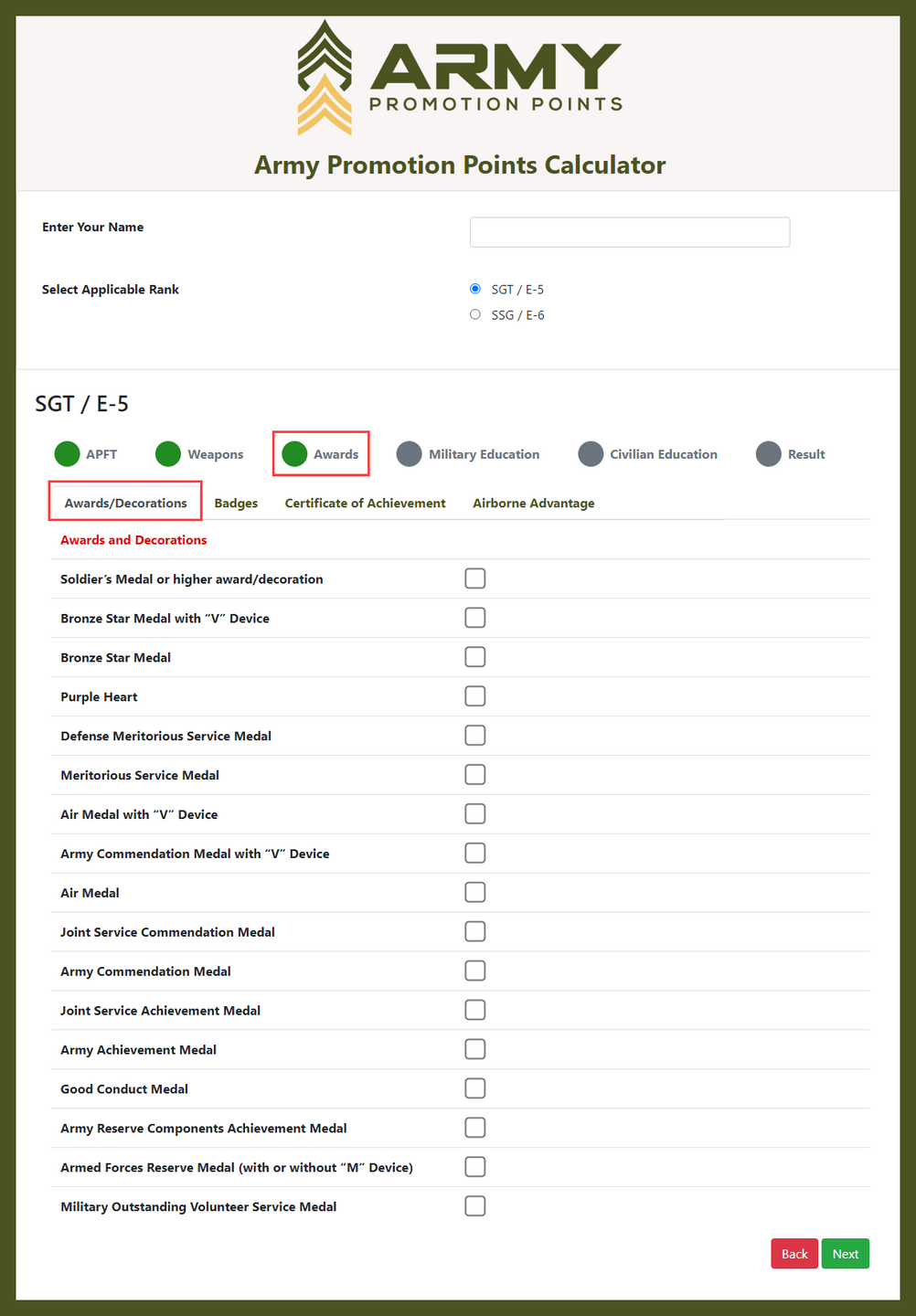 Promotion Points PPW Calculator Worksheets Library Promotion Points PPW Calculator Worksheets Library