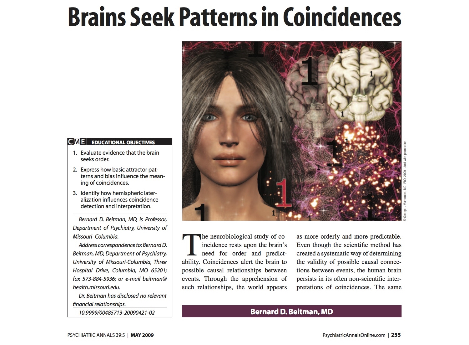 Psychiatric Annals Brains Seek Patterns In Coincidences Judith Orloff MD Psychiatric Annals Brains Seek Patterns In Coincidences Judith Orloff MD