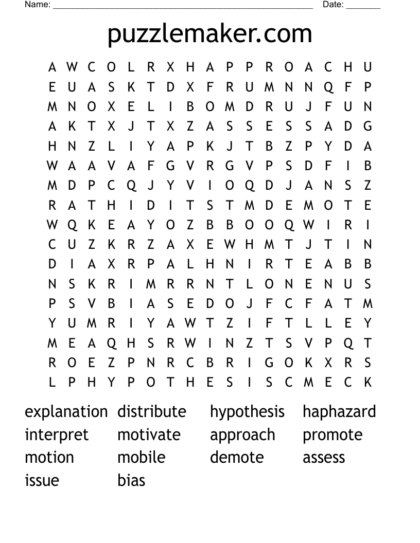 Puzzlemaker Word Search WordMint Puzzlemaker Word Search WordMint