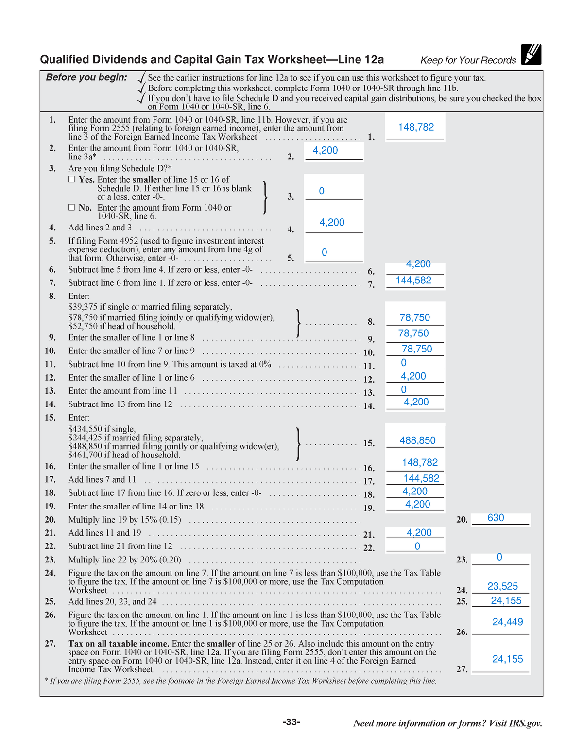 Qualified Dividends And Capital Gains Worksheet Page 33 Of 108 Worksheets Library Qualified Dividends And Capital Gains Worksheet Page 33 Of 108 Worksheets Library