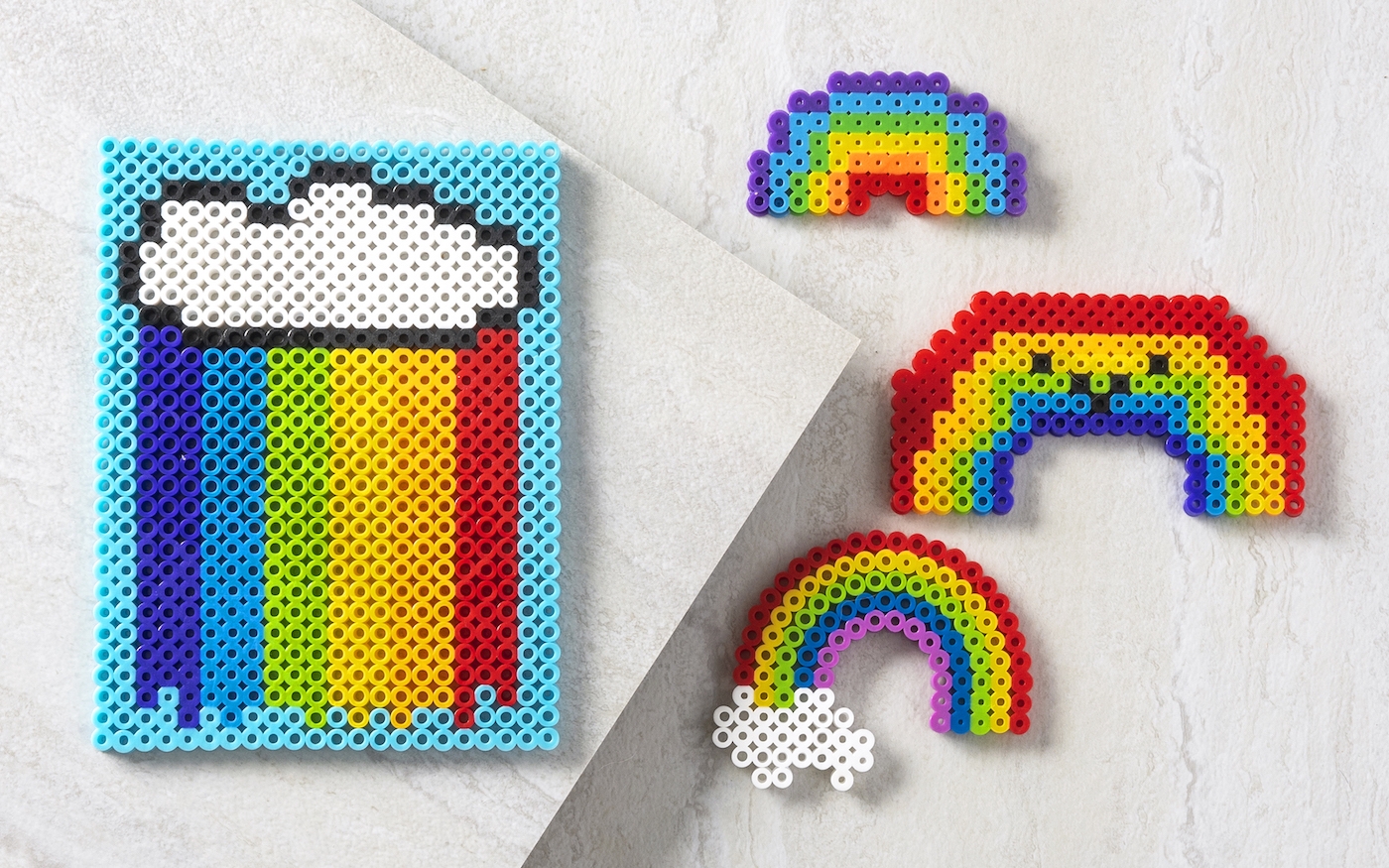Rainbow Perler Beads 20 Free Patterns DIY Candy