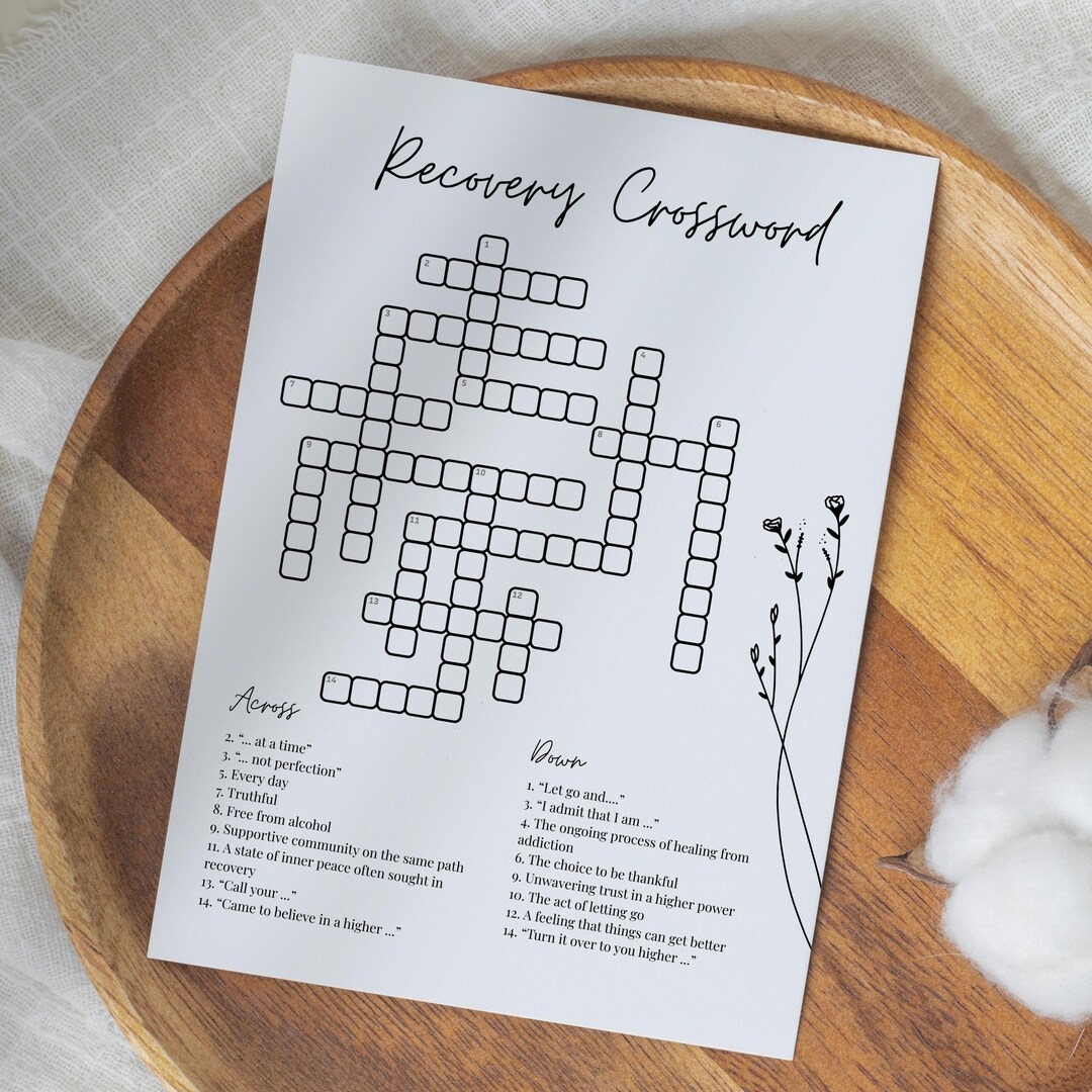 Recovery Crossword Game Answer Key 12 Steps Recovery Boredom Buster Instant Download PDF JPG Etsy UK Recovery Crossword Game Answer Key 12 Steps Recovery Boredom Buster Instant Download PDF JPG Etsy UK