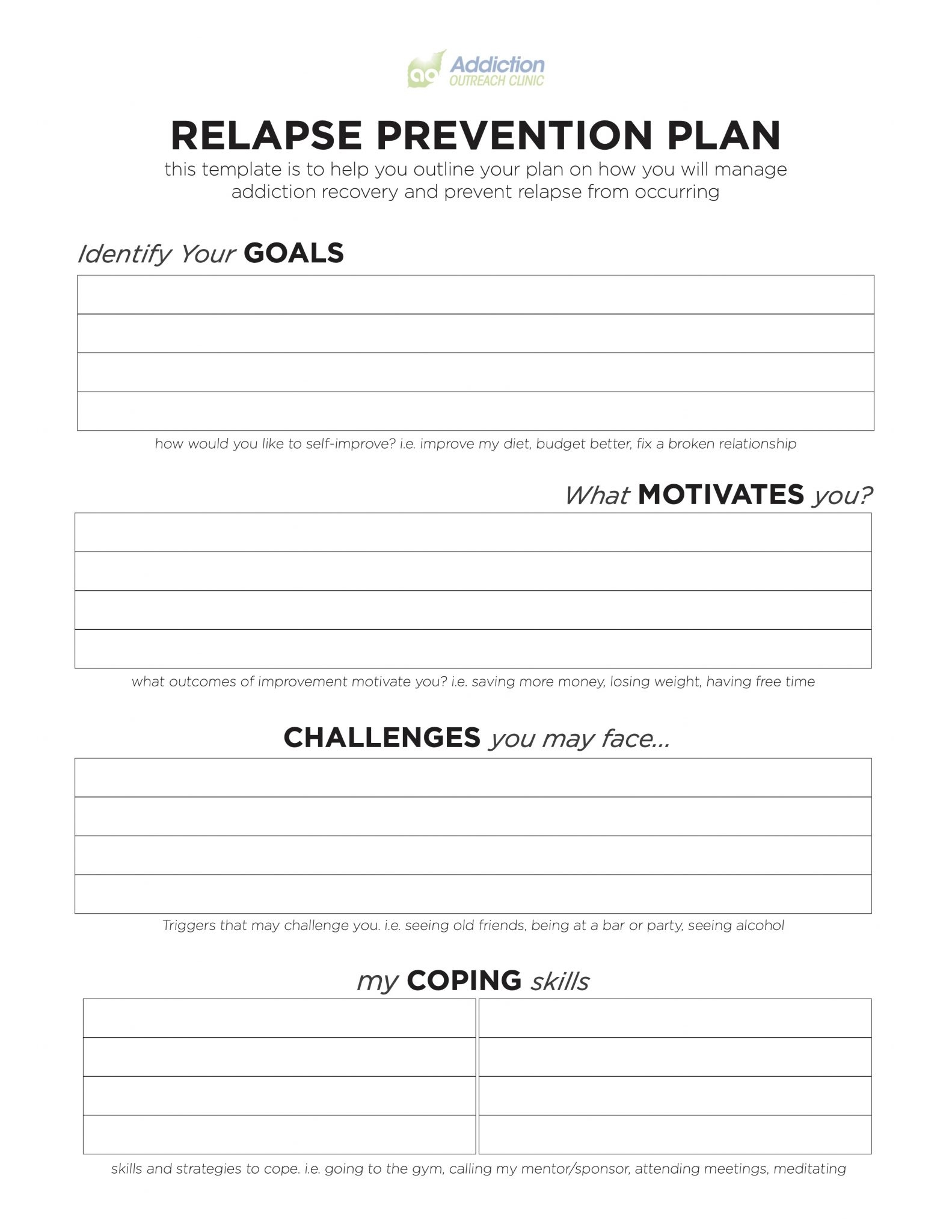 Relapse Prevention Plan Template PDF Worksheets Library Relapse Prevention Plan Template PDF Worksheets Library