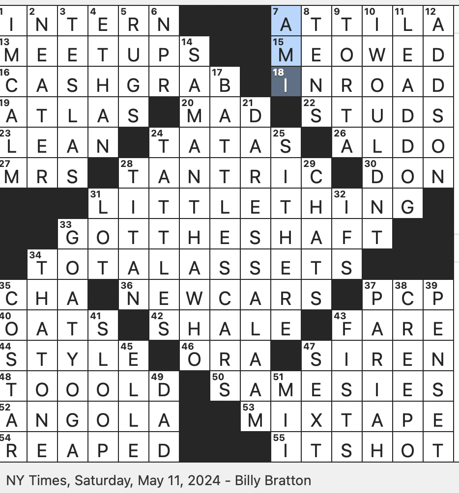 Rex Parker Does The NYT Crossword Puzzle 2000s Sitcom About A Woman With Amnesia SAT 5 11 24 Environmental Writer Leopold Ring shaped Bone That Supports The Skull Meal Makeup Rex Parker Does The NYT Crossword Puzzle 2000s Sitcom About A Woman With Amnesia SAT 5 11 24 Environmental Writer Leopold Ring shaped Bone That Supports The Skull Meal Makeup