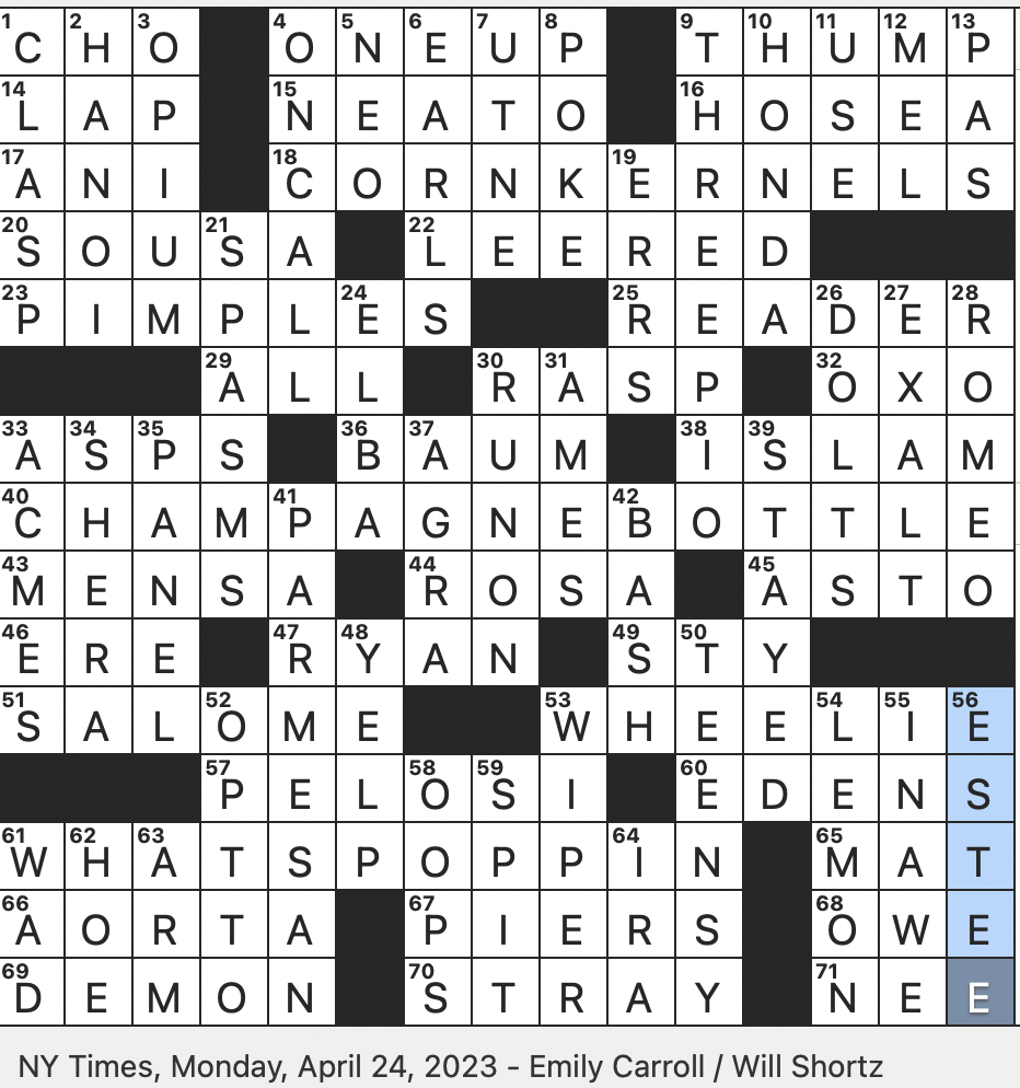 Rex Parker Does The NYT Crossword Puzzle Humanoid Robot Who Appears In All Nine Star Wars Episodes Informally MON 4 24 23 One act Oscar Wilde Tragedy Yammerer s Sentence Type Foldable Rex Parker Does The NYT Crossword Puzzle Humanoid Robot Who Appears In All Nine Star Wars Episodes Informally MON 4 24 23 One act Oscar Wilde Tragedy Yammerer s Sentence Type Foldable