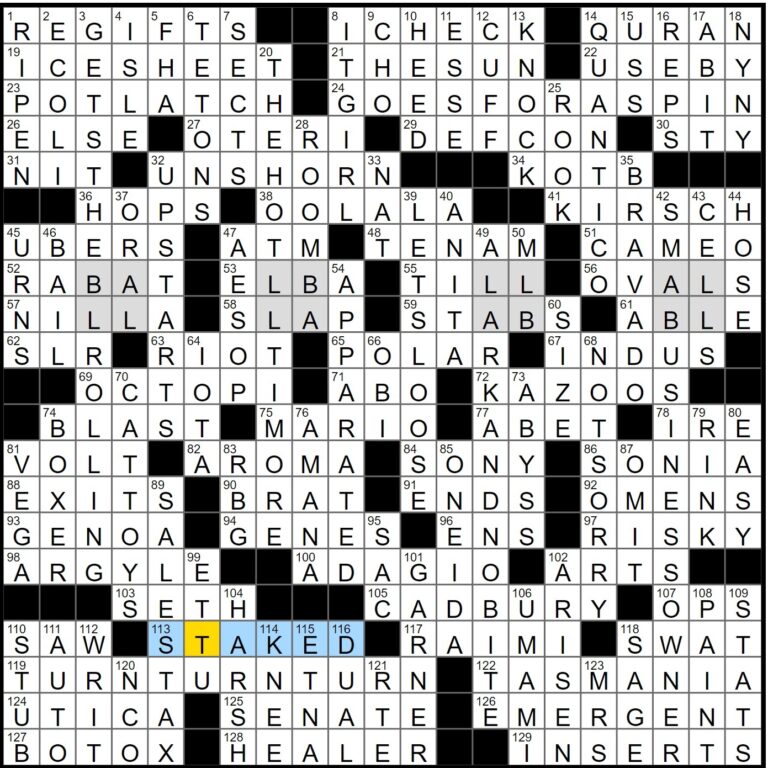 Rex Parker Does The NYT Crossword Puzzle Leave Off As The Last Word Of A Sea Creatures That May Employ Camouflage When Hunting Beginning Of The Joint Army Navy Phonetic Alphabet 