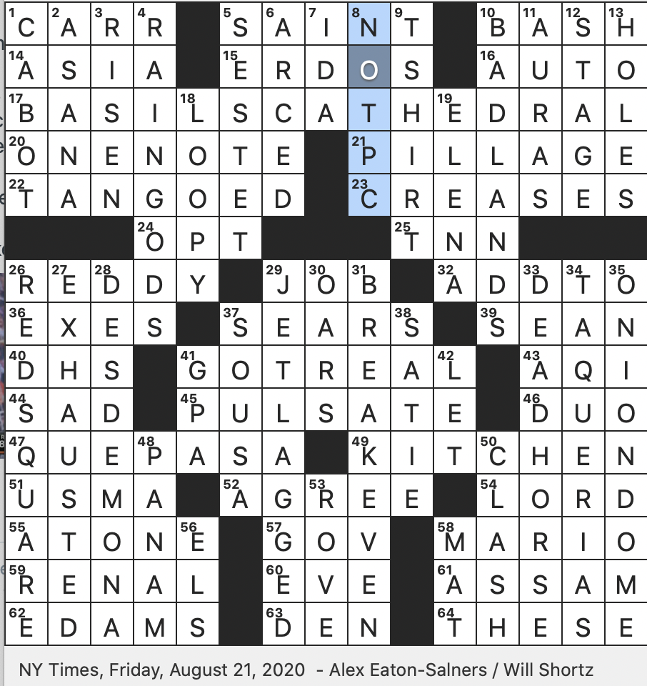 table manners nyt crossword