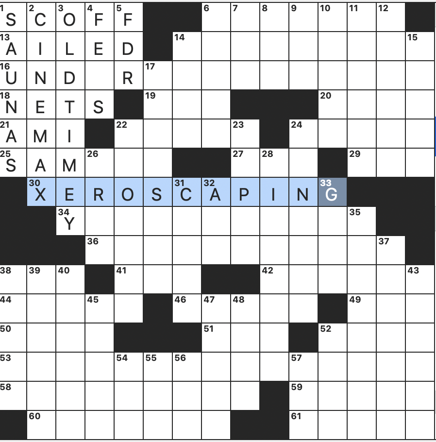 Rex Parker Does The NYT Crossword Puzzle Small Boat Of East Asia SAT 11 27 21 Gardening Practice That Minimizes The Need For Water Low Member Of A Marine Ecosystem Those Tending To The Fallen Warriors Called Einherjar In Myth Anjou Alternative