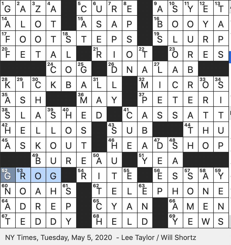 Rex Parker Does The NYT Crossword Puzzle Swabbie s Liquor Allotment Once TUE 5 5 20 Purveyor Of Drug Paraphernalia Galena Sphalerite Buckwheat Porridge Rex Parker Does The NYT Crossword Puzzle Swabbie s Liquor Allotment Once TUE 5 5 20 Purveyor Of Drug Paraphernalia Galena Sphalerite Buckwheat Porridge