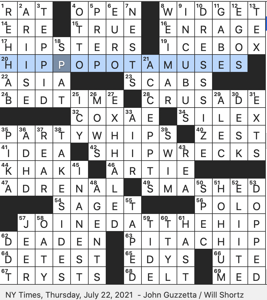 Rex Parker Does The NYT Crossword Puzzle TV Journalist Pressman With A Peabody And 11 Emmys THU 7 22 21 Ones Sporting Man Buns And Ironic T shirts Say Closest Living Relatives