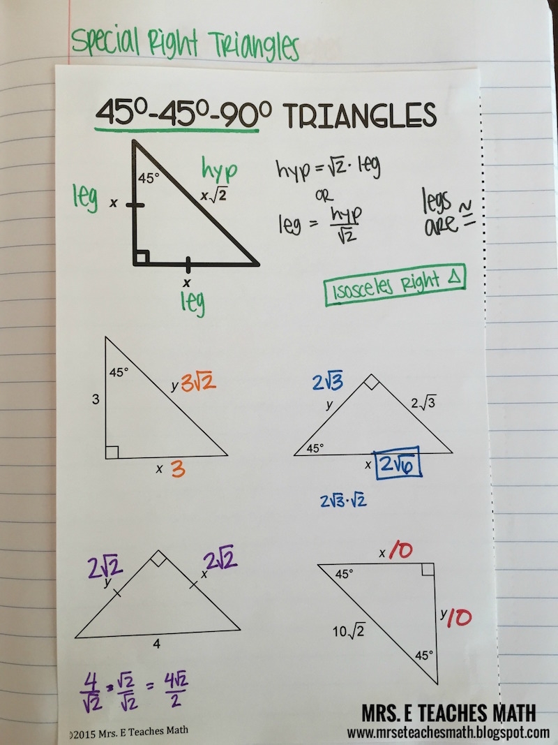 worksheet for special right triangles worksheet for special right triangles