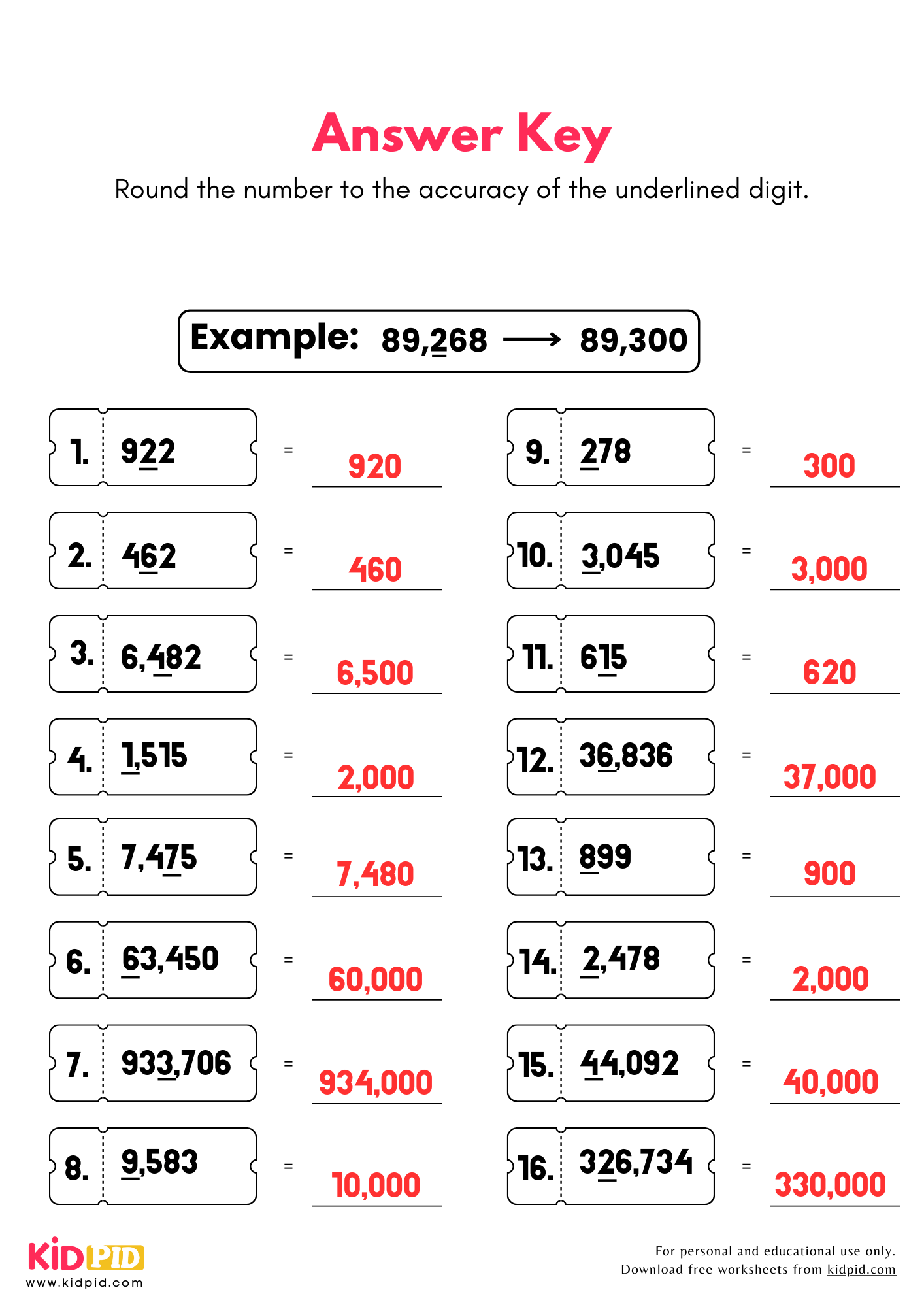 Rounding Numbers Worksheet For Grade 4 Kidpid Rounding Numbers Worksheet For Grade 4 Kidpid