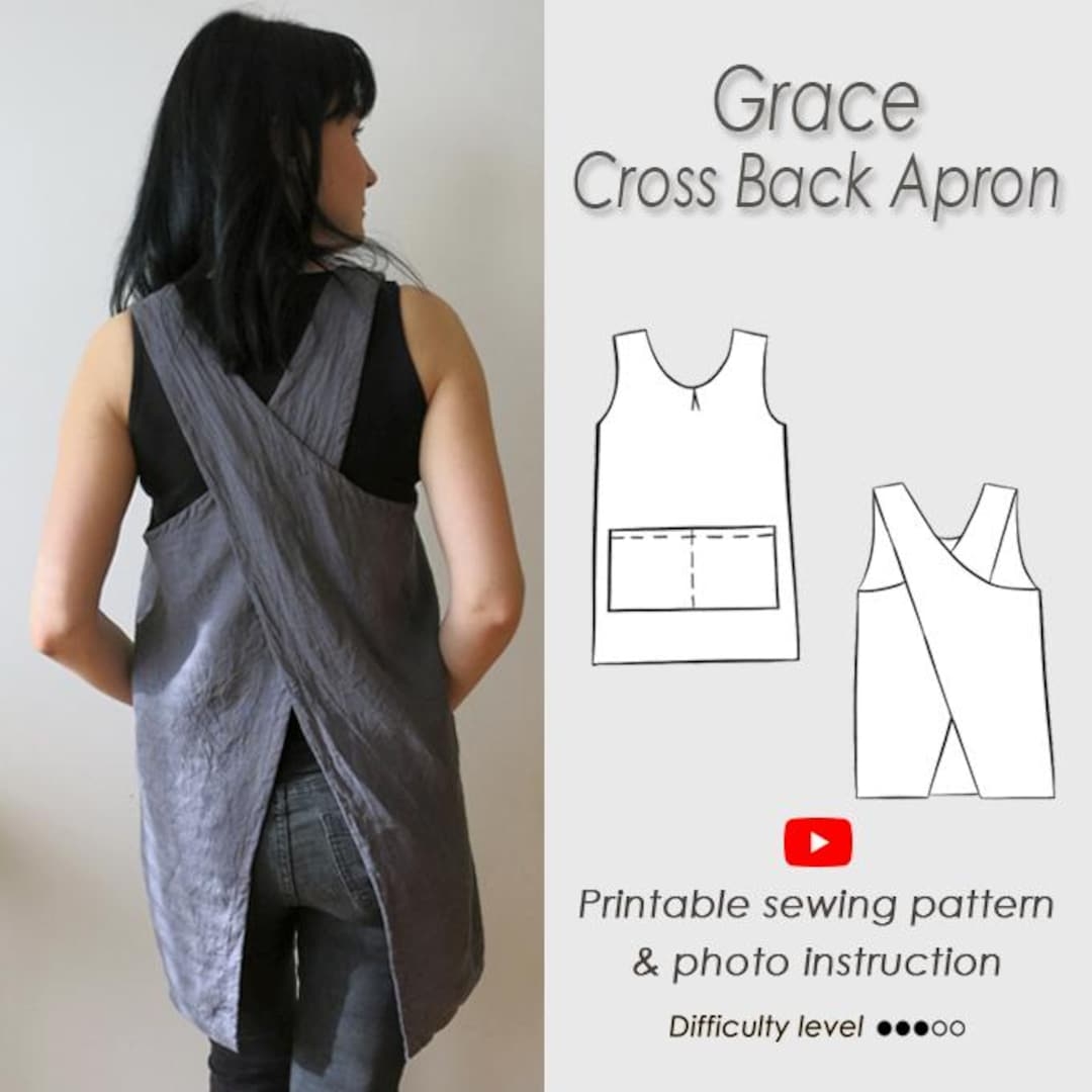 S To 3XL Cross Back Apron Sewing Pattern japanese Pinafore Pattern PDF Sewing Tutorial Digital Download Crossback Women GRACE Apron Etsy Israel S To 3XL Cross Back Apron Sewing Pattern japanese Pinafore Pattern PDF Sewing Tutorial Digital Download Crossback Women GRACE Apron Etsy Israel