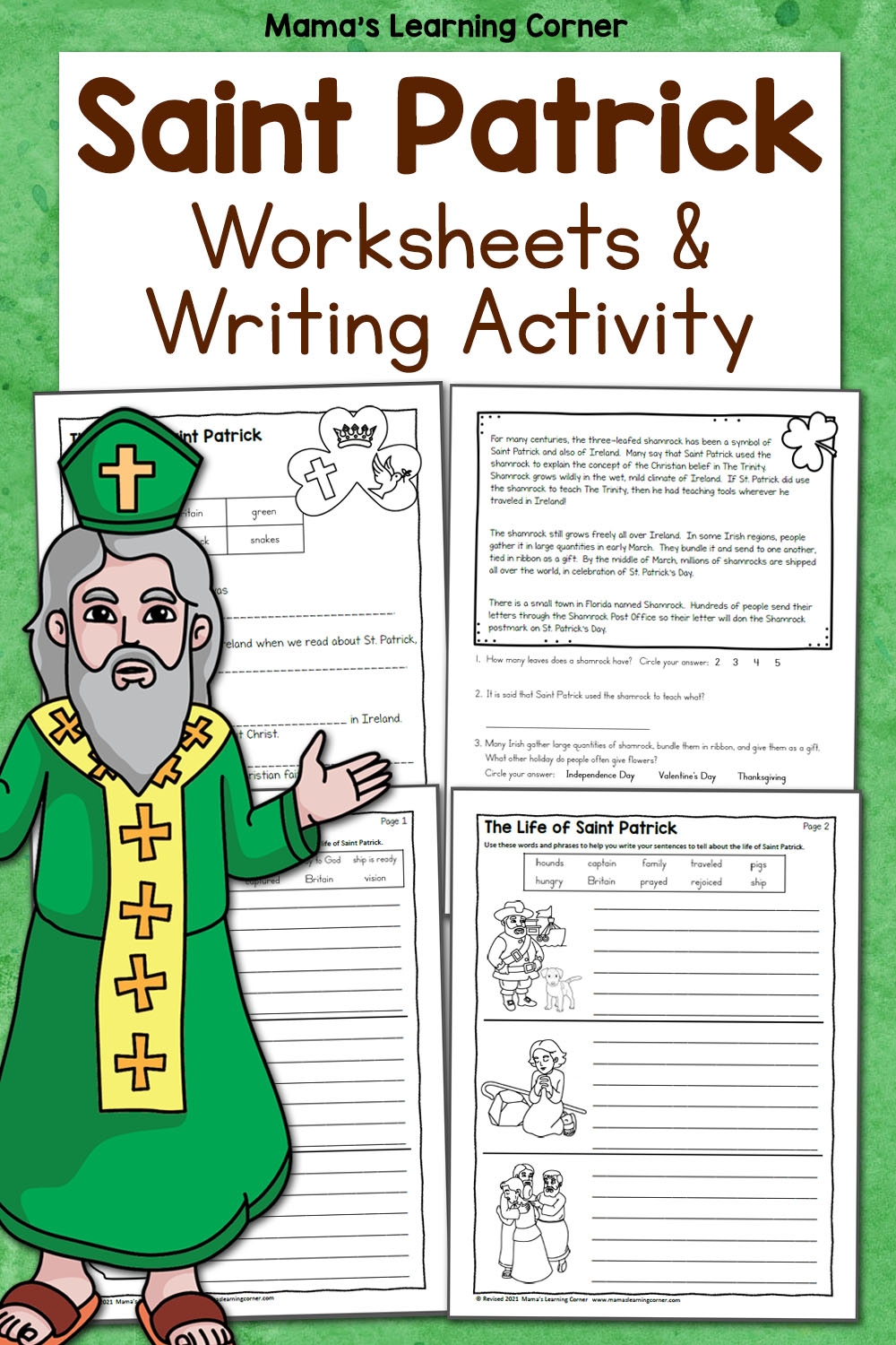 Saint Patrick Worksheets For 2nd 4th Graders Mamas Learning Corner Saint Patrick Worksheets For 2nd 4th Graders Mamas Learning Corner