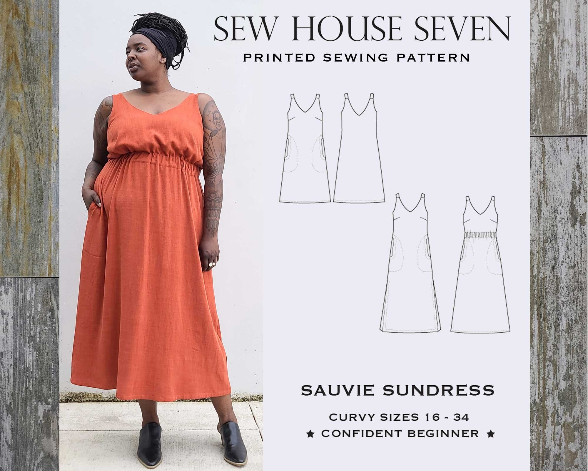 Sauvie Sundress Sewing Pattern Plus Size 16 34 Sew House Seven V neck Sundress With Optional Gathered Waist Peplum And Pockets Etsy Sauvie Sundress Sewing Pattern Plus Size 16 34 Sew House Seven V neck Sundress With Optional Gathered Waist Peplum And Pockets Etsy